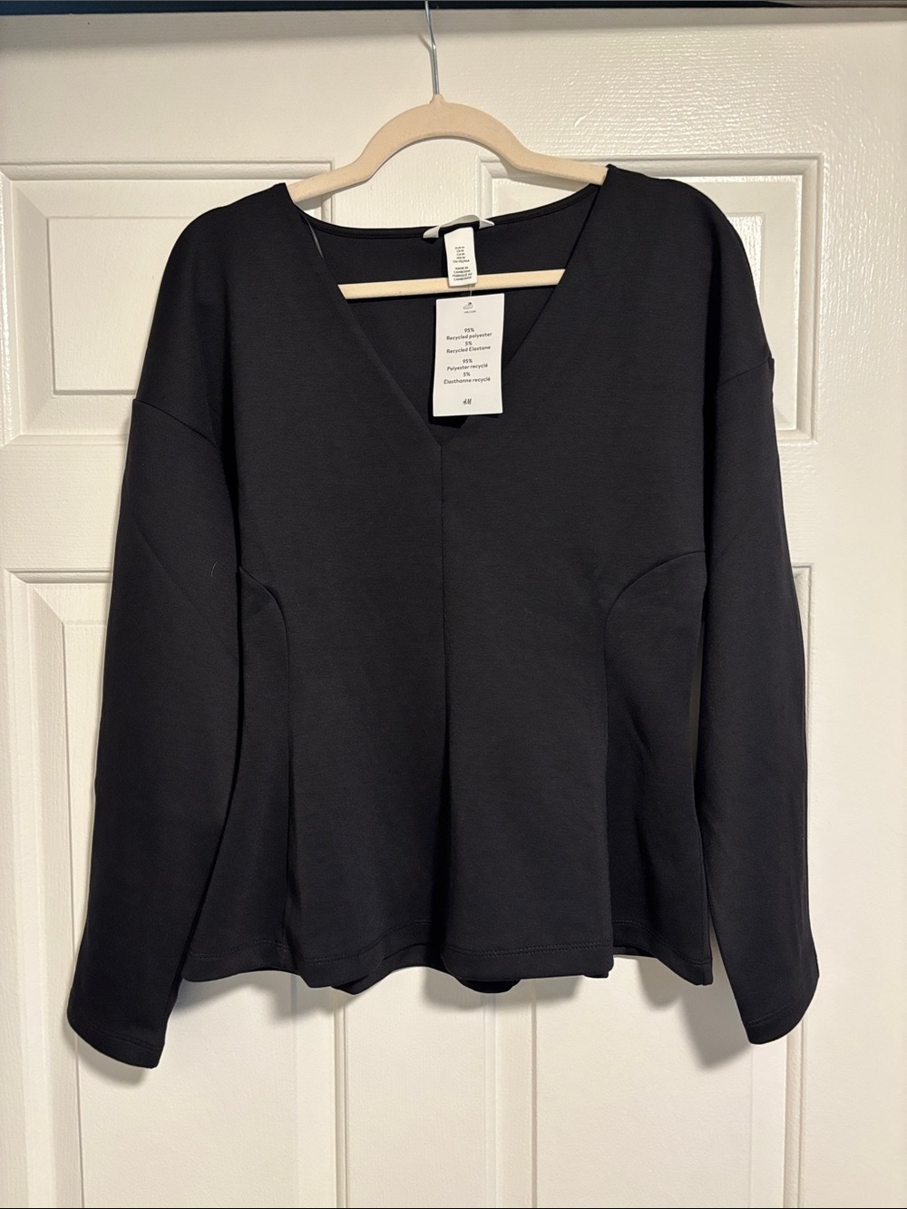 NEW H&M Black V-Neck Pullover Sweatshirt